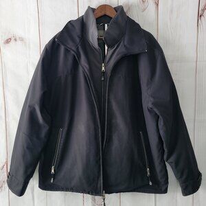 Johnston & Murphy Men’s XL Black/Gray Double Zip Winter Jacket Insulated Winter